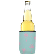 Palm Trees Pink Aqua Stubby Cooler - Standard