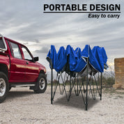 3x3m Pop Up Gazebo Outdoor Tent Folding Marquee Party Camping Market Canopy w/ Side Wall - blue