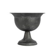 Baroque Brushed Black Footed Urn 20x18cm