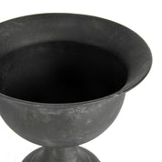 Baroque Brushed Black Footed Urn 20x18cm