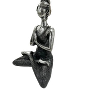 Handcrafted Yoga Lady In Black 23cm