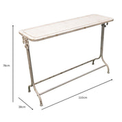 Distressed Finish French Provincial Metal Console Table 110cm