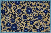 Blue Floral Doormat Door Mat 60cm