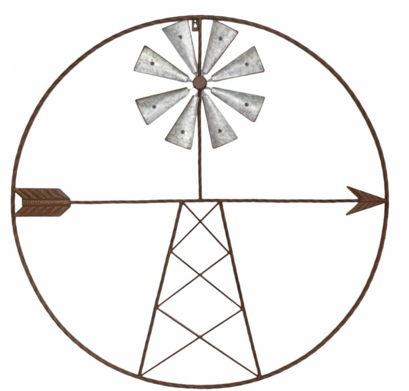 Metal Windmill Wall Art 91x91cm