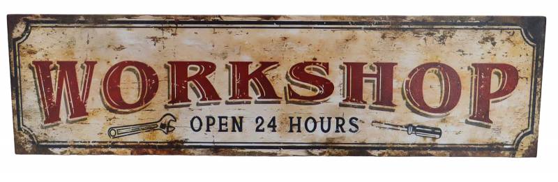 Workshop Metal Sign 76x21cm