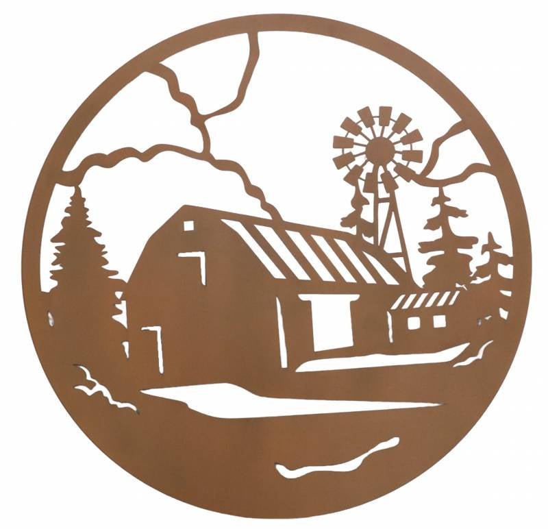 By The Barn Metal Wall Art 100cm