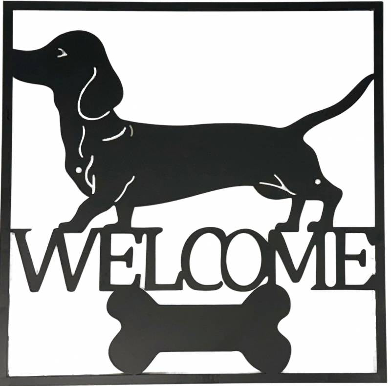 Welcome Dachshund Wall Art 40cm