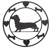 Round Dachshund Metal Wall Art 40cm