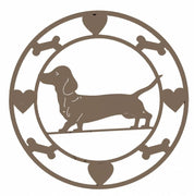 Round Dachshund Metal Wall Art 40cm