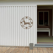 Round Dachshund Metal Wall Art 40cm