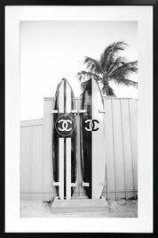 Luxury Surfboard Artwork Framed W Glass Front 80x120cm