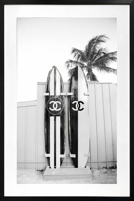 Luxury Surfboard Artwork Framed W Glass Front 80x120cm