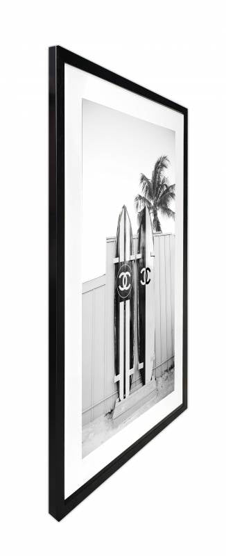 Luxury Surfboard Artwork Framed W Glass Front 80x120cm