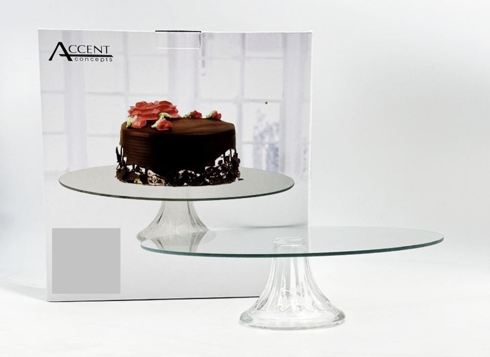 Glass Round Cake Stand 30cm