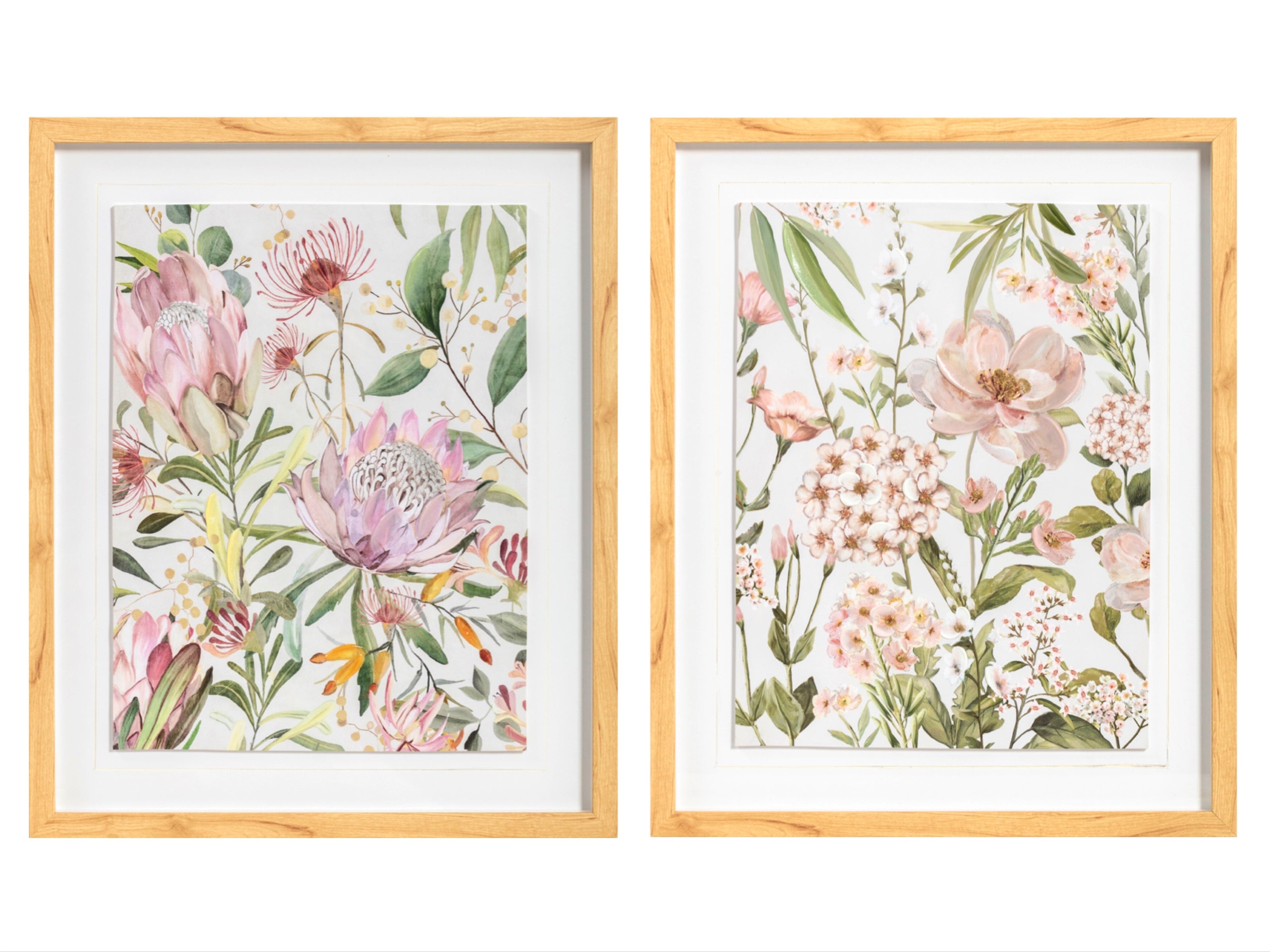 Set 2 Floral Framed Wall Art Assort 50cm