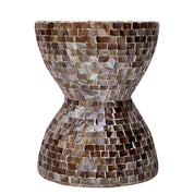 TONED MOTHER OF PEARL STOOL/SIDE TABLE