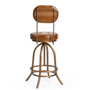 INDUSTRIAL WIND UP BAR CHAIR WITH LEATHER