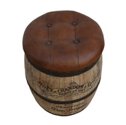 CYCLINDRICAL MOET CHANDON LEATHER OTTOMAN