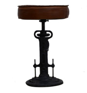 INDUSTRIAL PARIS WIND UP CAST IRON BAR STOOL