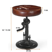 INDUSTRIAL PARIS WIND UP CAST IRON BAR STOOL