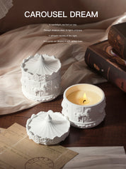 (English Pear Freesia)Rotating Carousel Soy Candle - Unique Home Decor & Gift