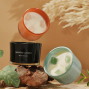 3 PCS (Blue bell)Macaron Crystal Stone Scented Candle - Aromatherapy Gift