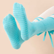 3 Pcs Purple Non-Slip Yoga Socks with Cross Straps - Cotton Pilates Dance Socks for Women, Lightweight Comfort