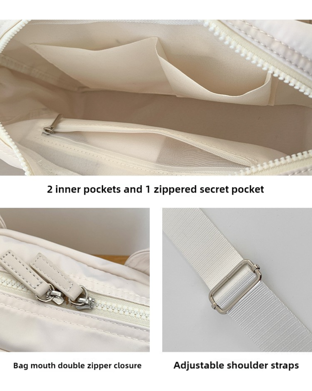 Green Casual Nylon Tote Bag - Lightweight Korean-Style Crossbody Bag, Large Capacity