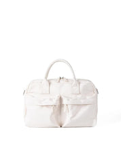 White Casual Nylon Tote Bag - Lightweight Korean-Style Crossbody Bag, Large Capacity