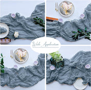 White Bohemian Gauze Table Runner 2-Pack - Polyester Fabric for Party and Birthday Table Decor