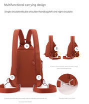 Orange Versatile Women's Convertible Mini Backpack & Sling Bag - Stylish Anti-Theft Oxford Cloth Daypack, Fits 9.7in iPad