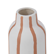 Beige and terracotta stripe vessel opening 