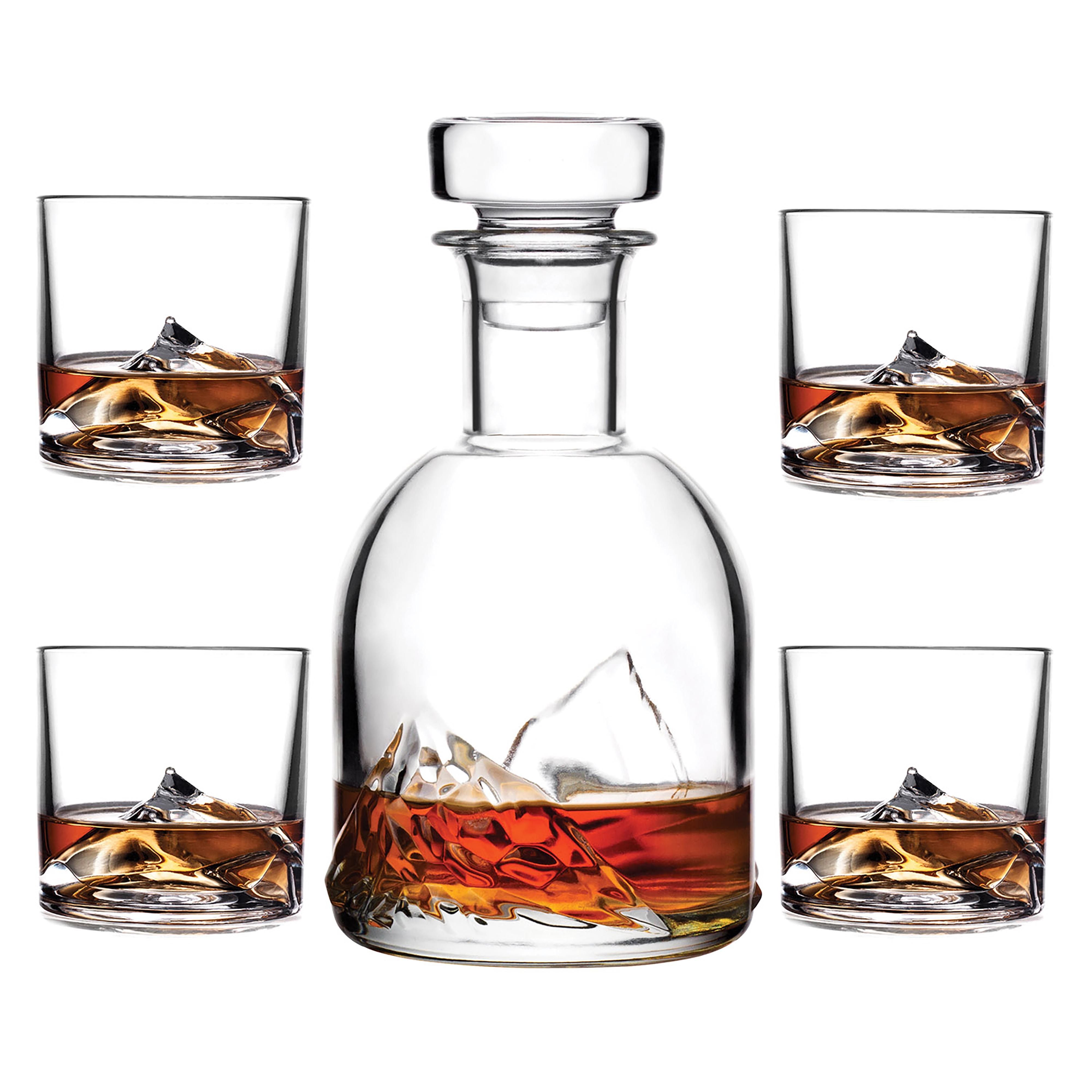 Liiton Everest Whiskey Clear Decanter And Everest Glass Set