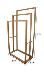 Bamboo Towel Bar Holder Rack 3-Tier Freestanding for Bathroom and Bedroom